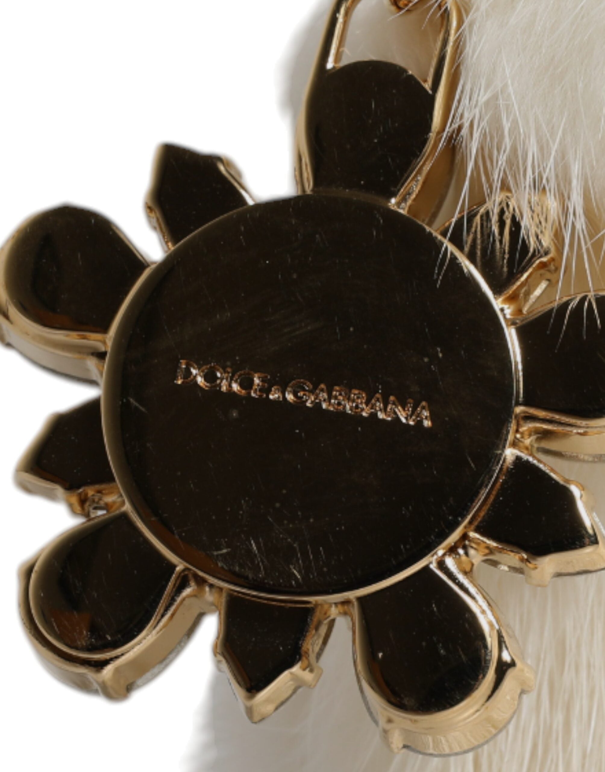 Dolce & Gabbana Fur Handbag Clutch Purse Pouch White Bag