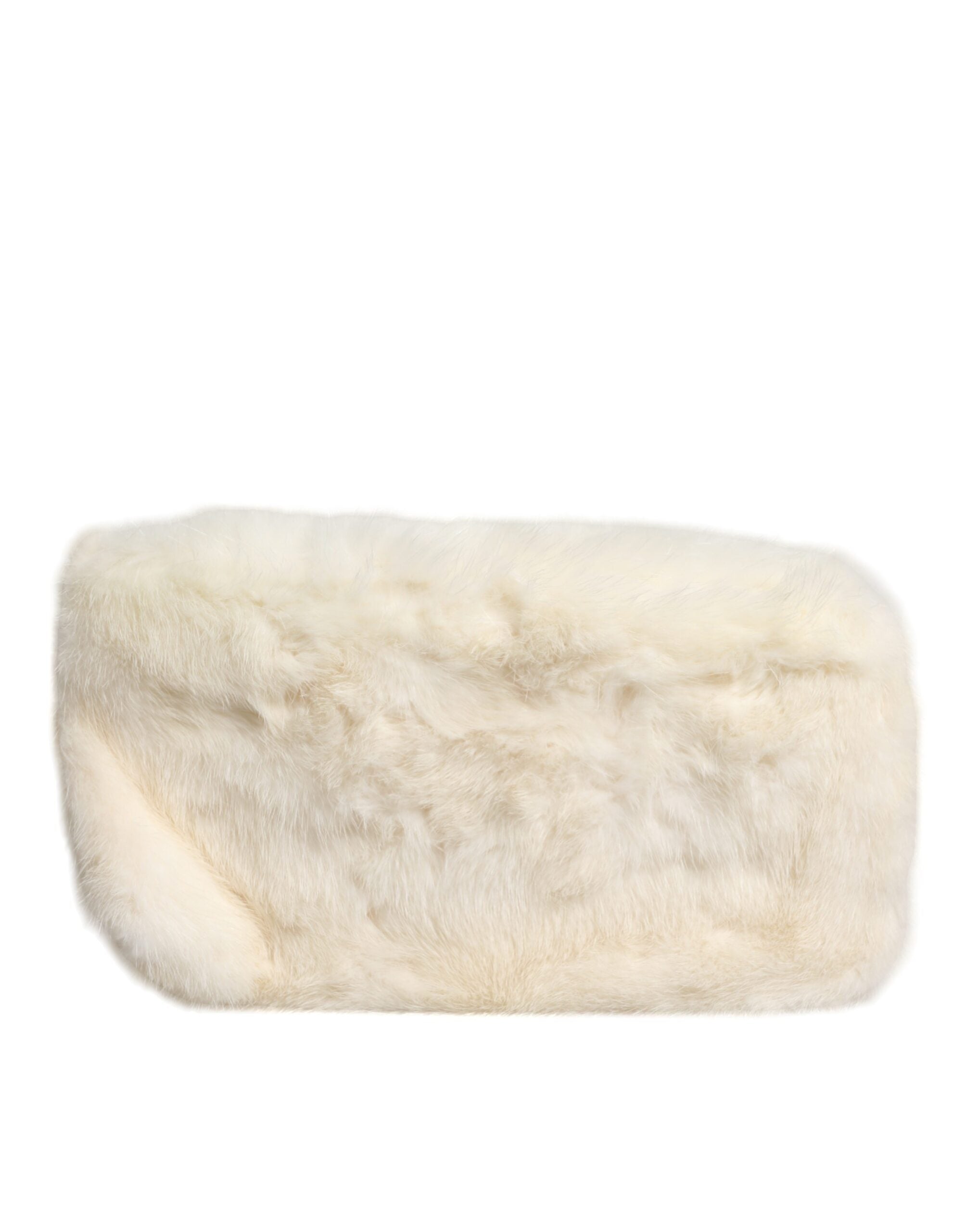 Dolce & Gabbana Fur Handbag Clutch Purse Pouch White Bag