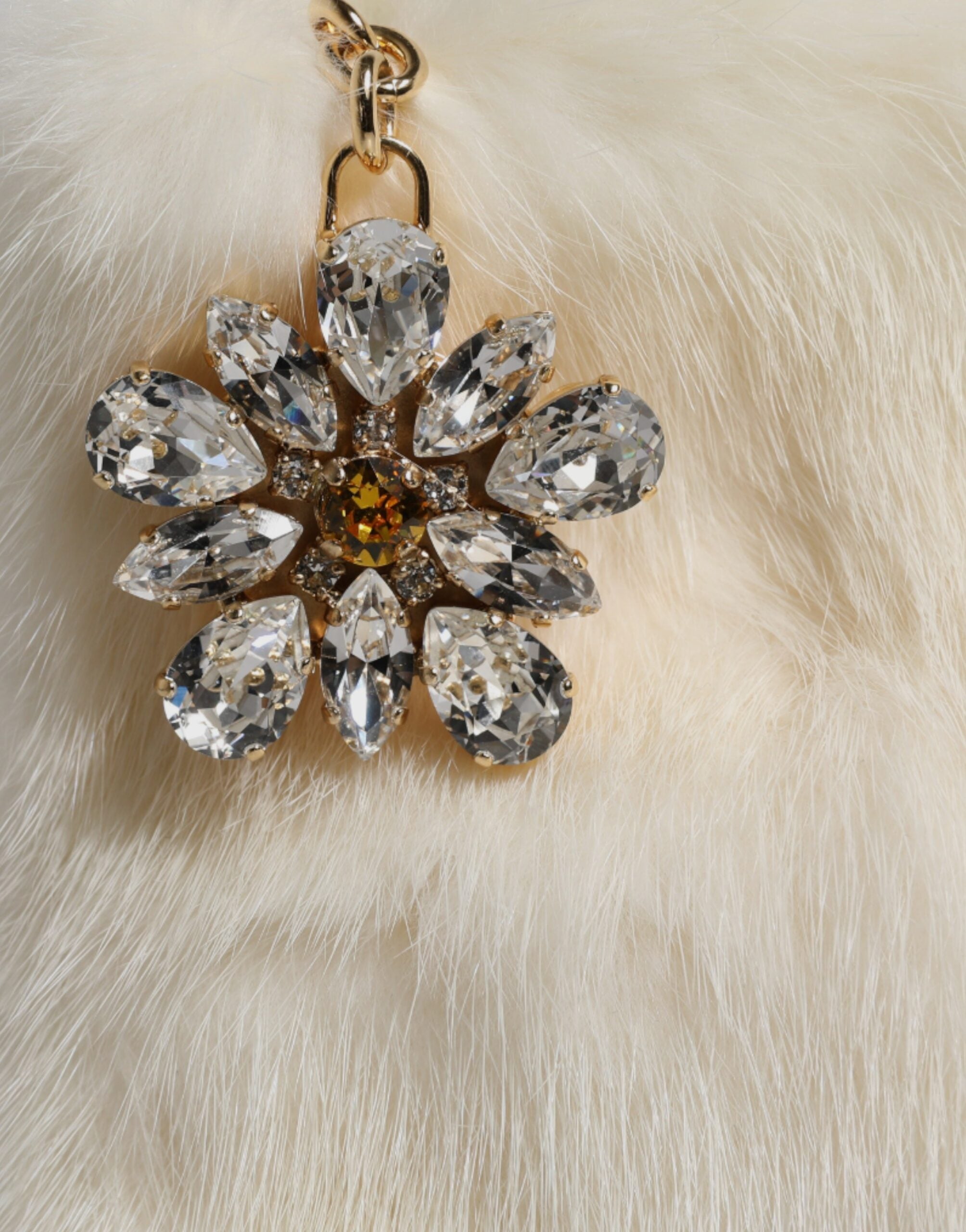 Dolce & Gabbana Fur Handbag Clutch Purse Pouch White Bag