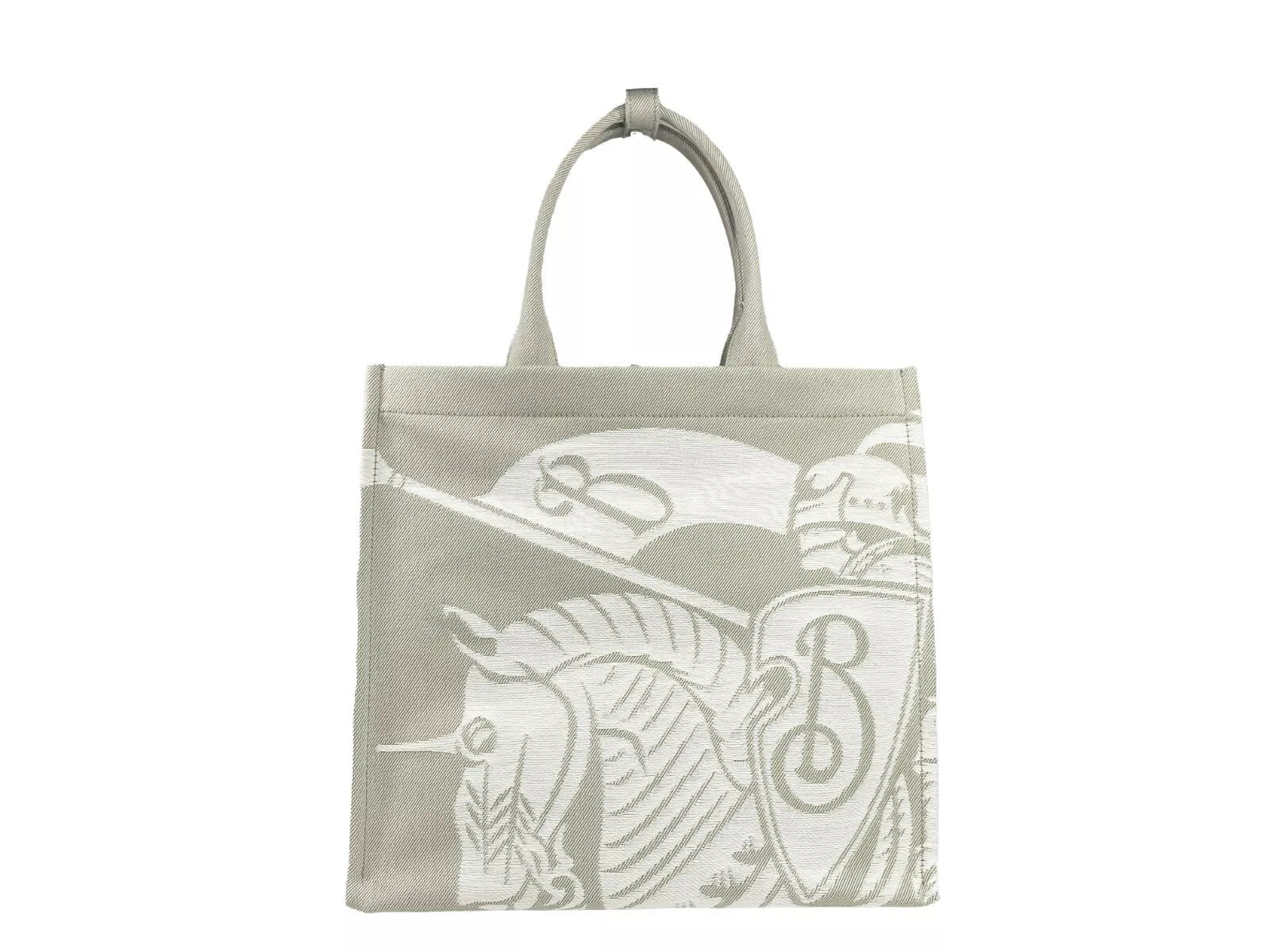 Burberry Ekd Canvas Tote Bag With Coin Beige Pouch