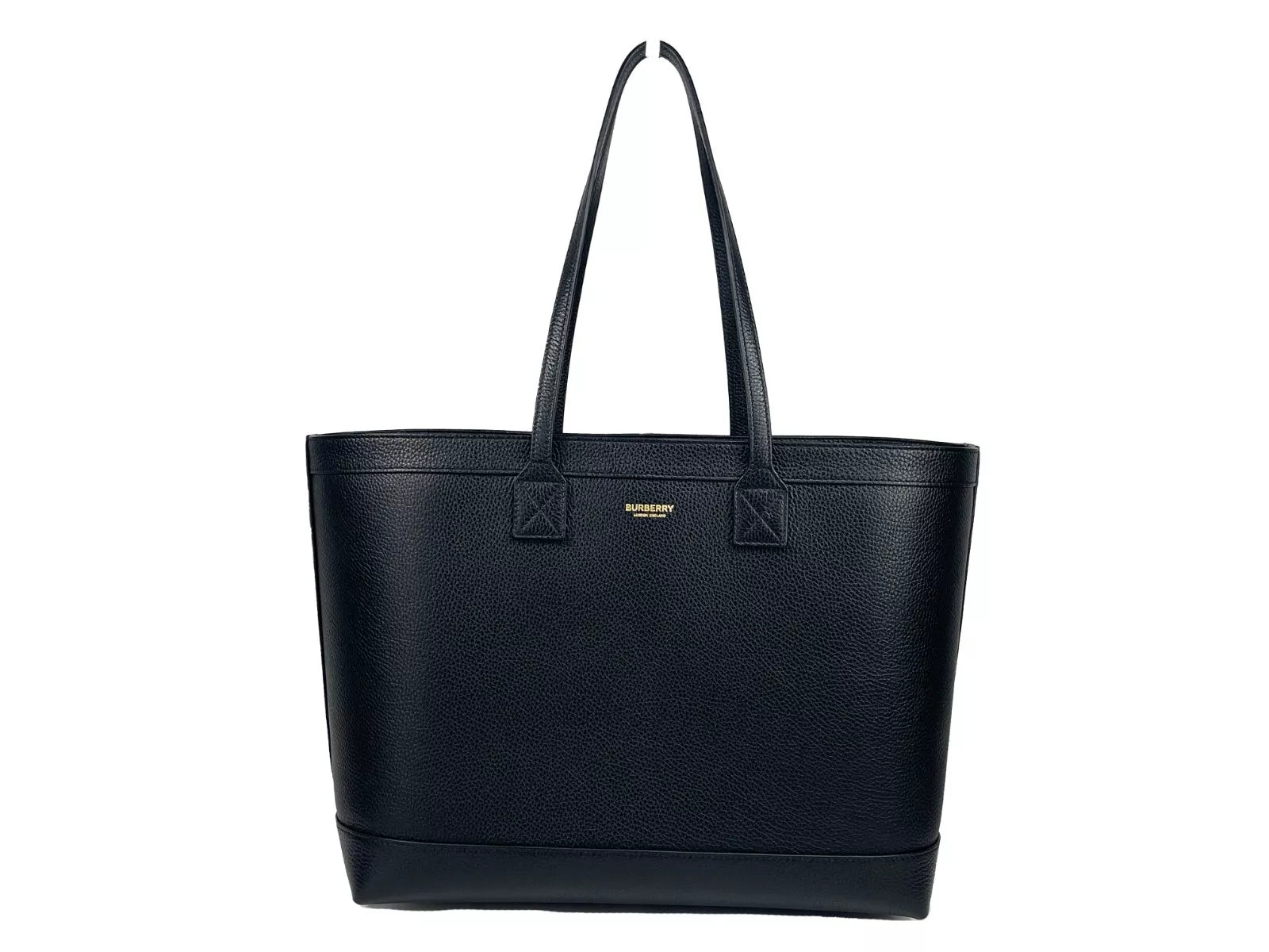 Burberry Medium Grainy Leather Tote Bag Black Purse