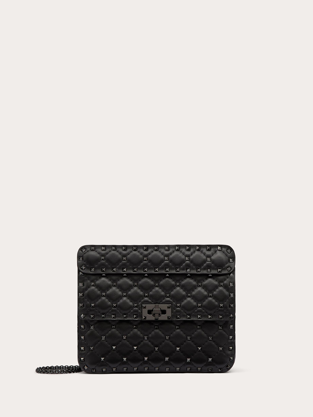 Valentino Garavani Nappa Leather Medium Rockstudt Spike Black Bag