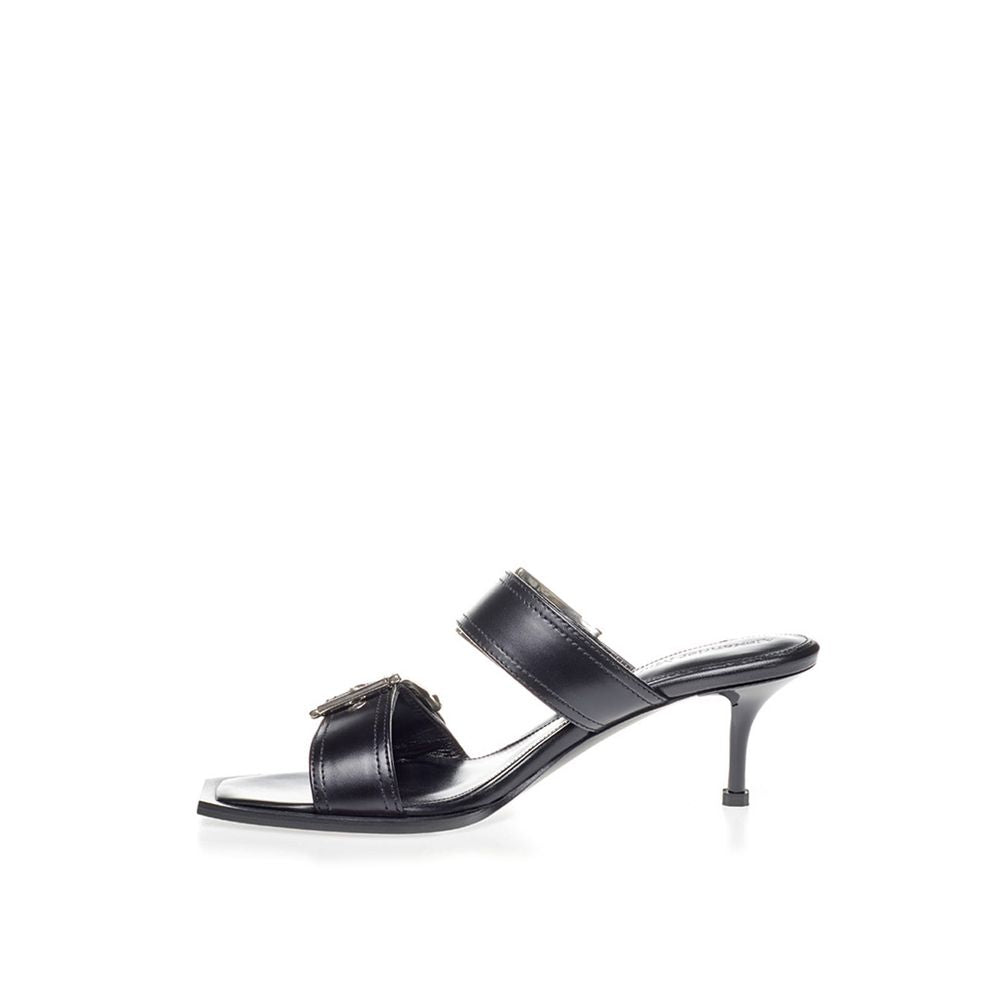 Alexander Mcqueen Elevate Your Steps In Timeless Leather Black Sandals