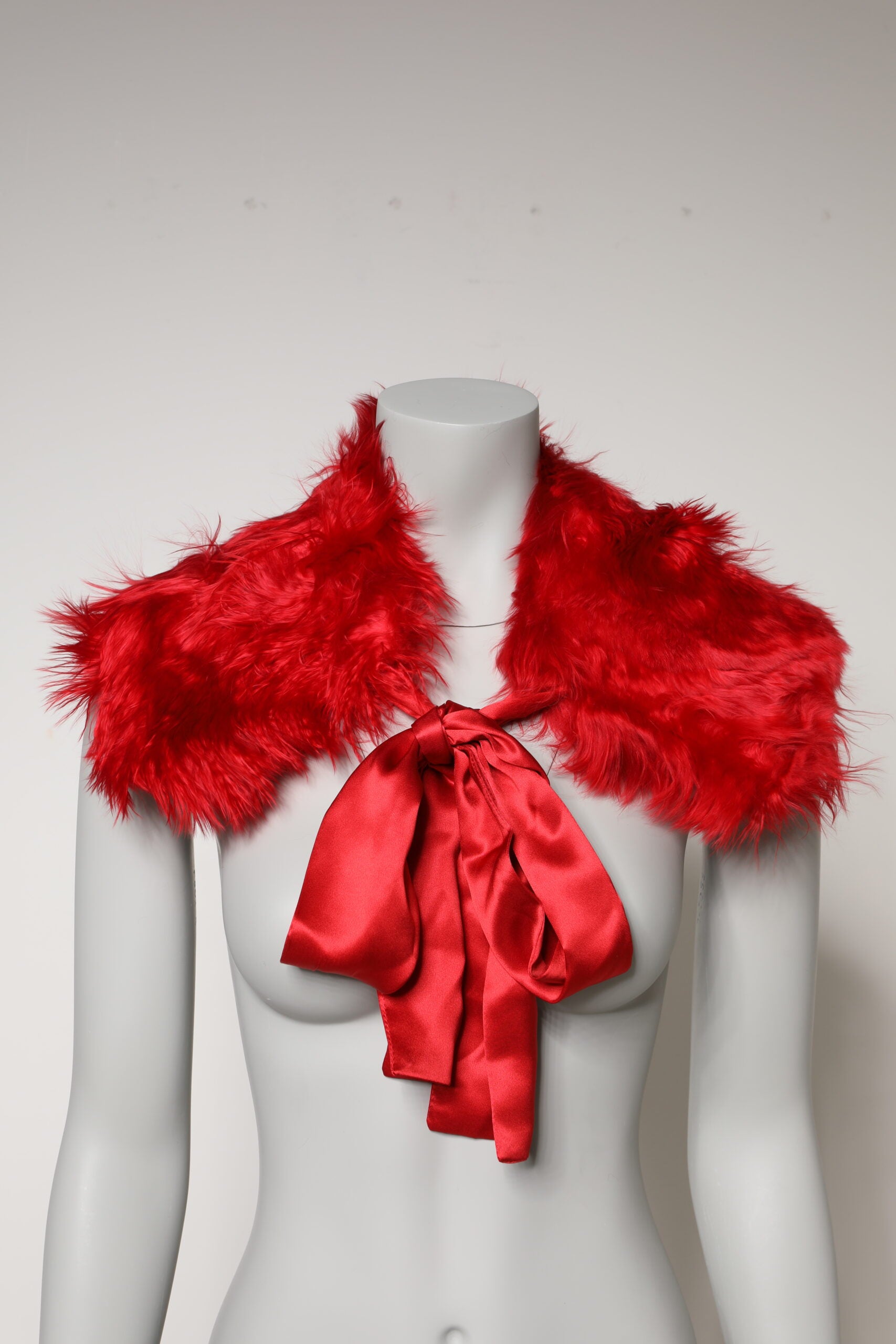 Dolce & Gabbana Alpaca Fur Women Neck Warmer Winter Red Scarf