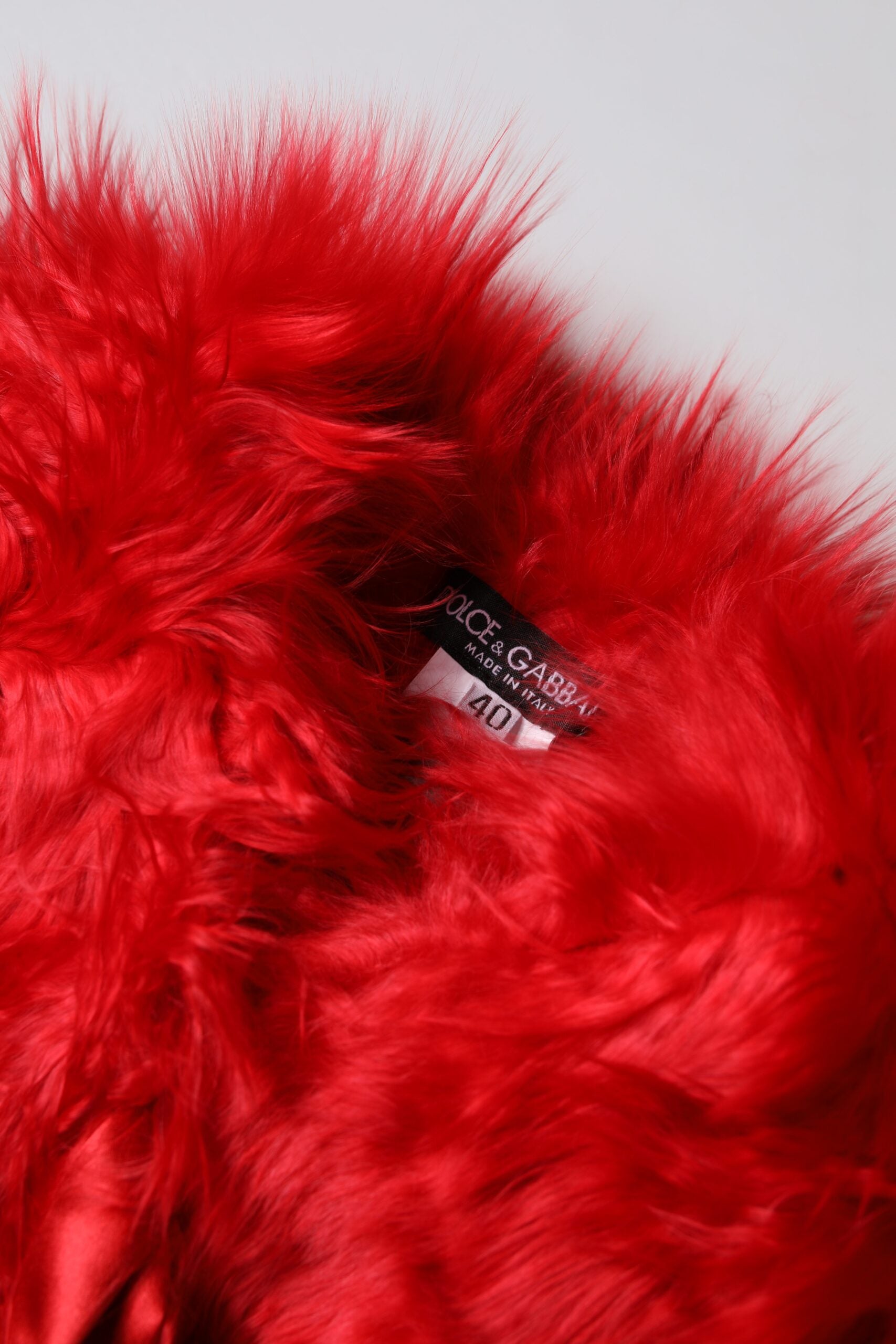 Dolce & Gabbana Alpaca Fur Women Neck Warmer Winter Red Scarf