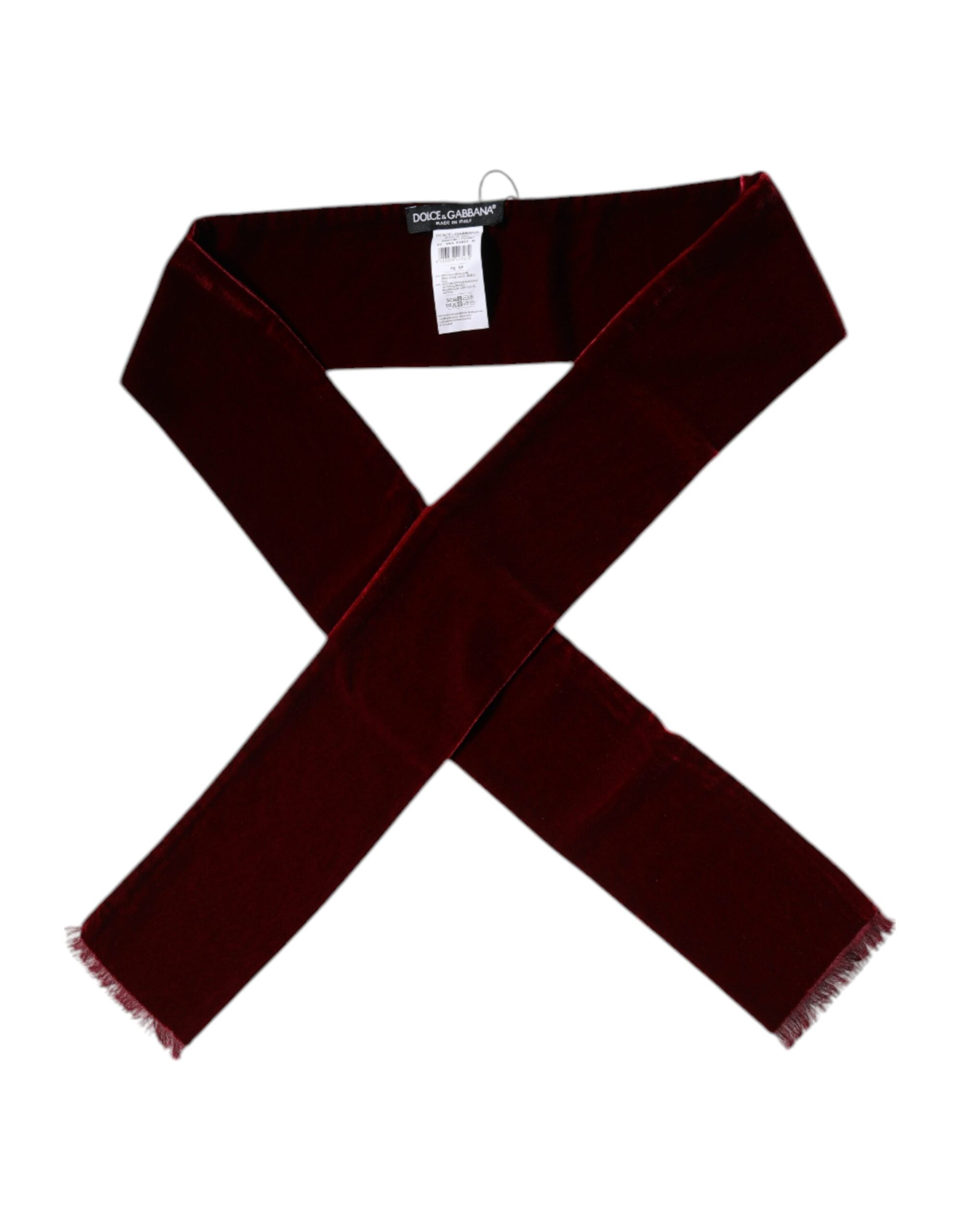 Dolce & Gabbana Bordeaux Cotton Silk Fringe Shawl Wrap Scarf Glam Steals