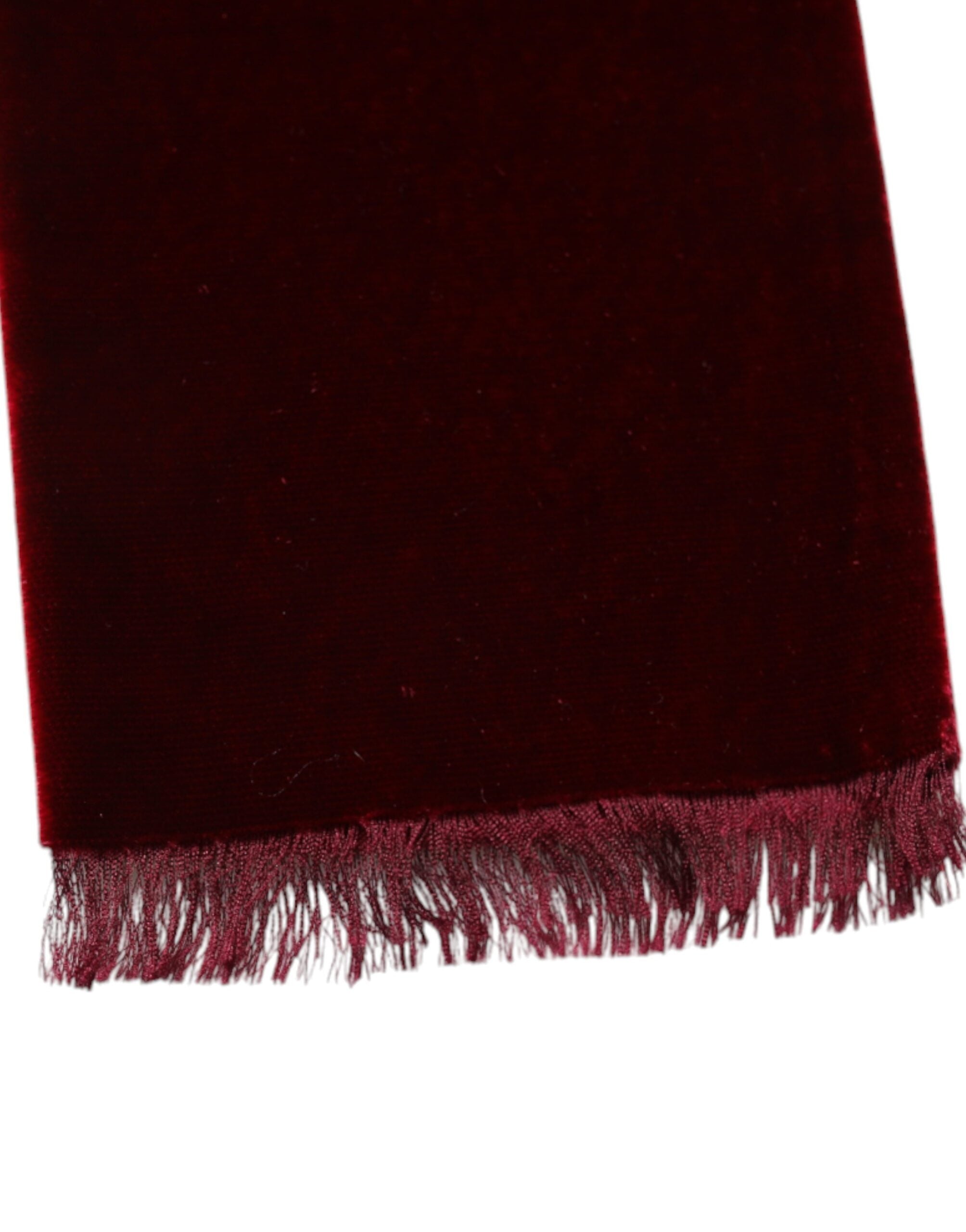 Dolce & Gabbana Bordeaux Cotton Silk Fringe Shawl Wrap Scarf Glam Steals