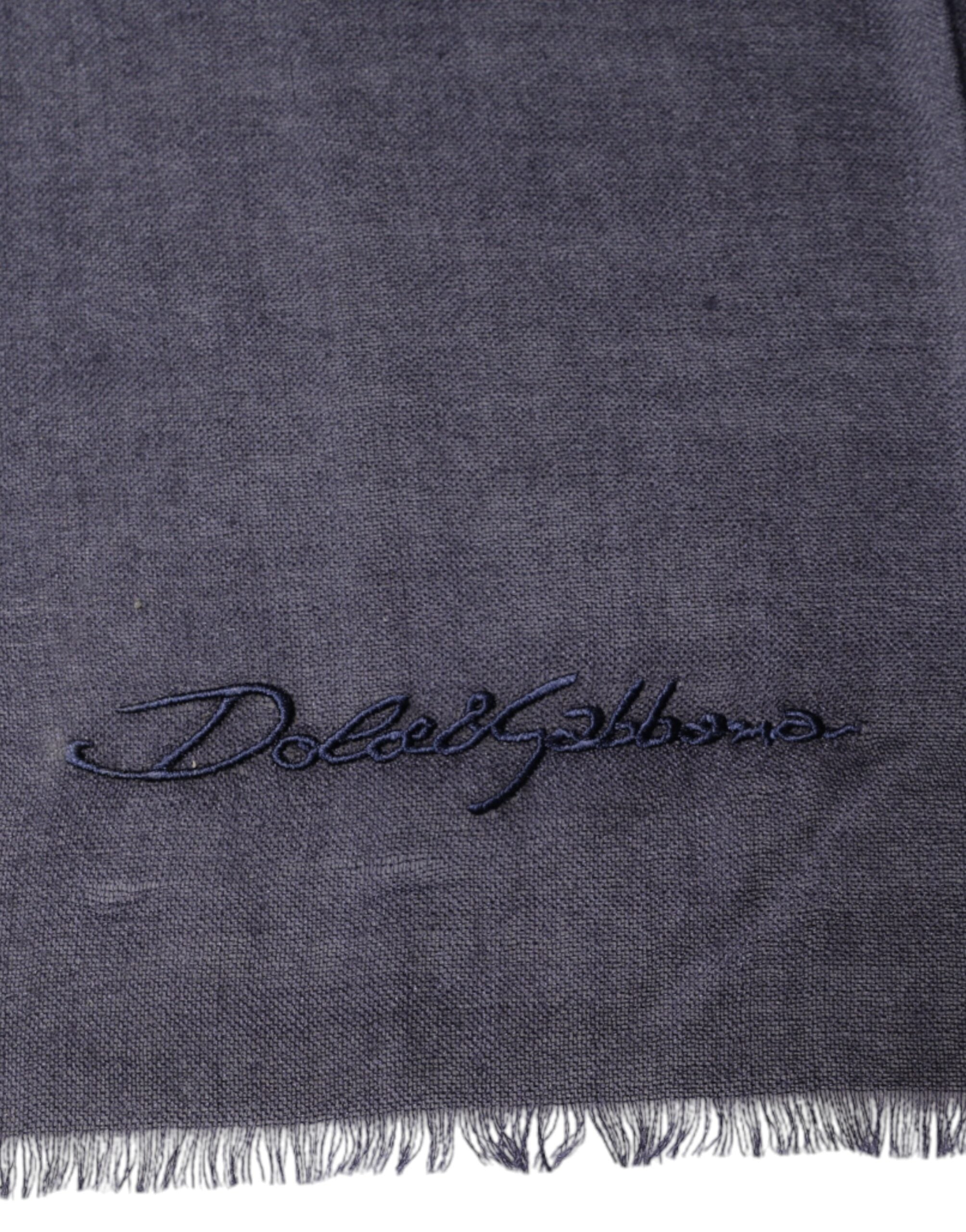 Dolce & Gabbana Cashmere Foulard Neck Wrap Shawl Black Scarf