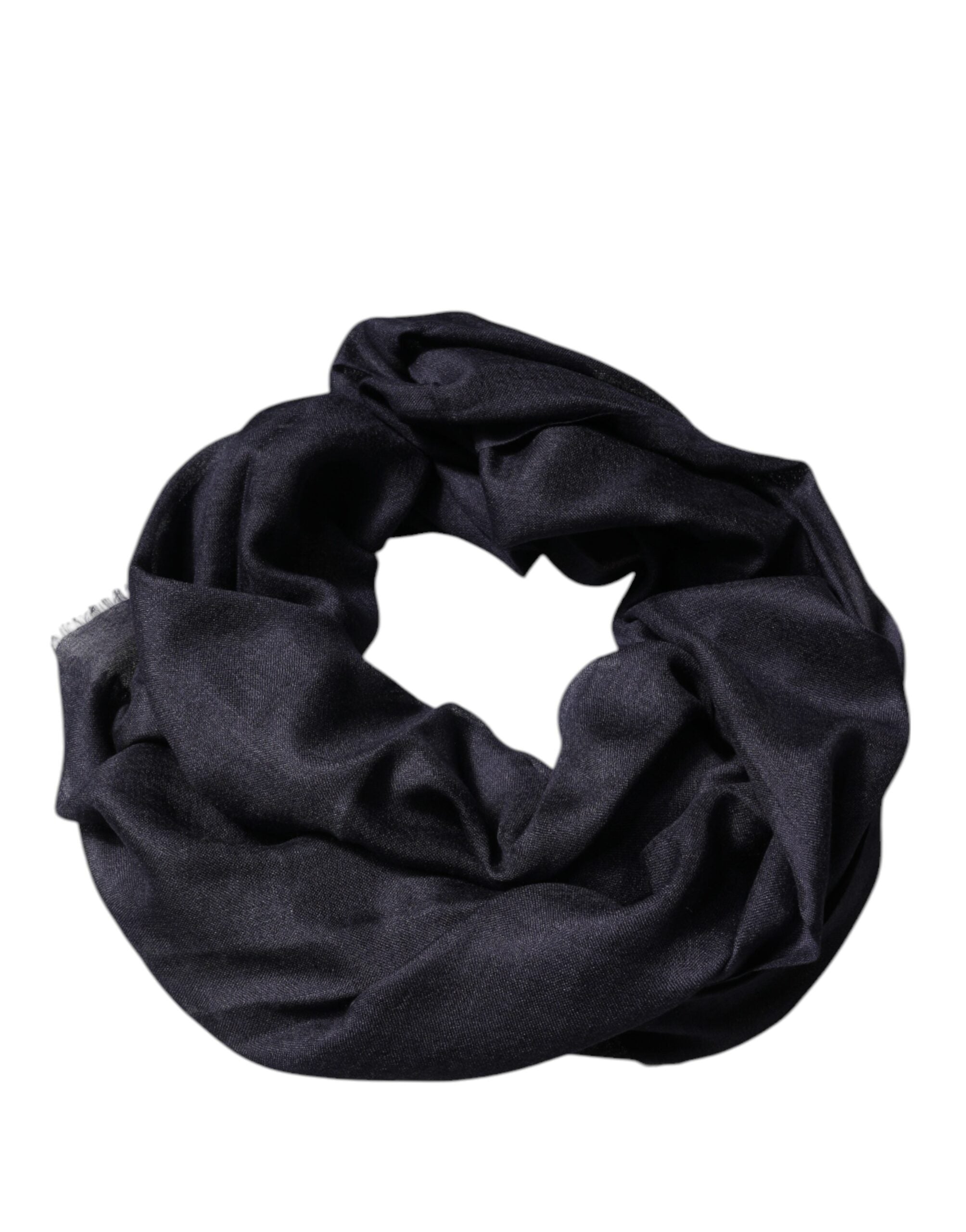 Dolce & Gabbana Cashmere Foulard Neck Wrap Shawl Black Scarf