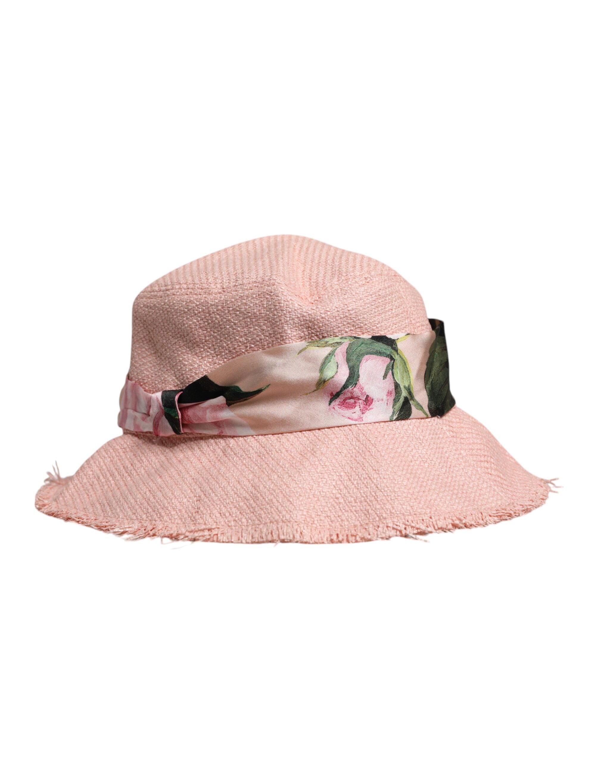 Dolce & Gabbana Cotton Wide Brim Bucket Pink Hat