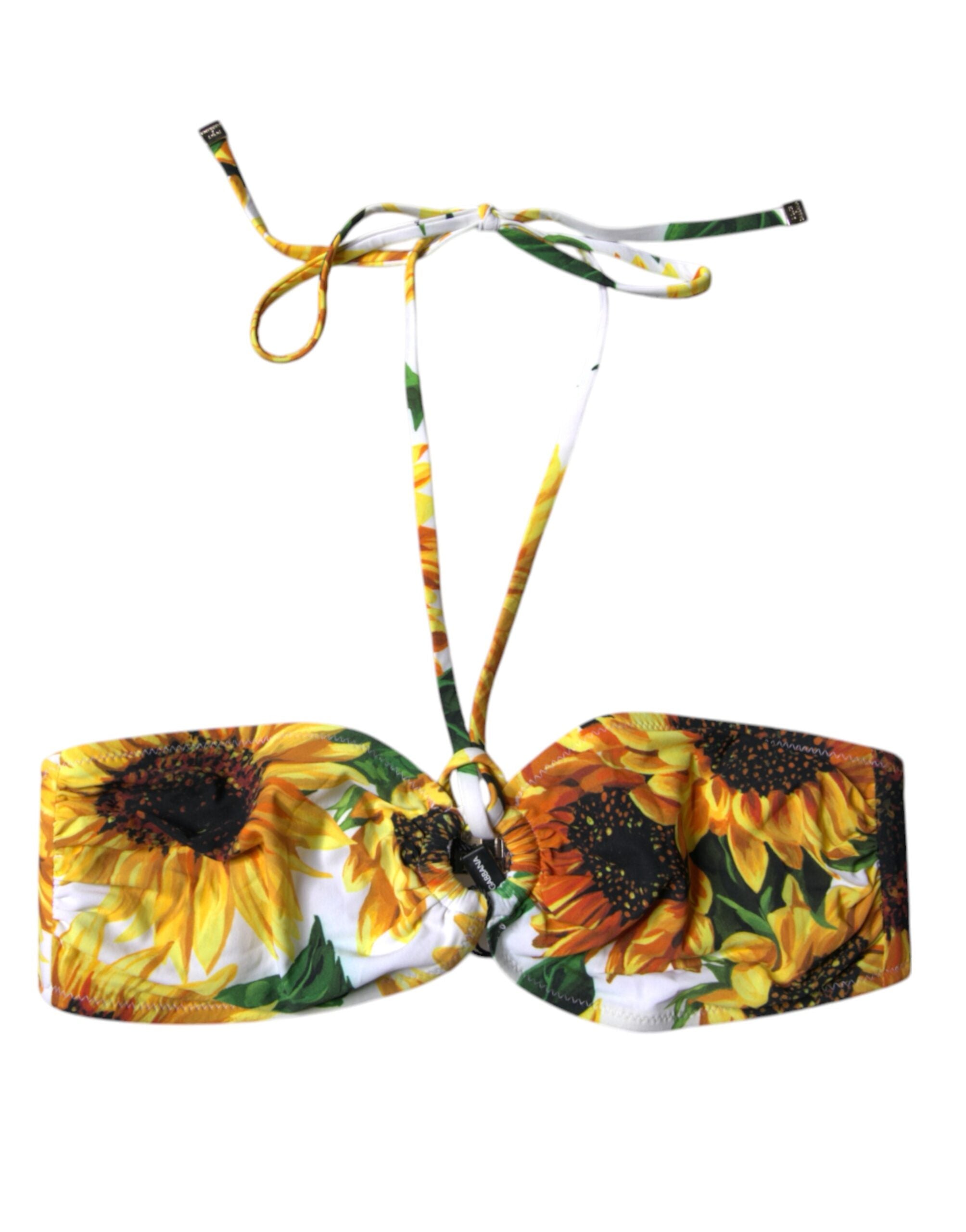 Dolce & Gabbana Floral Halter Beachwear Bikini Top Multicolor Swimwear