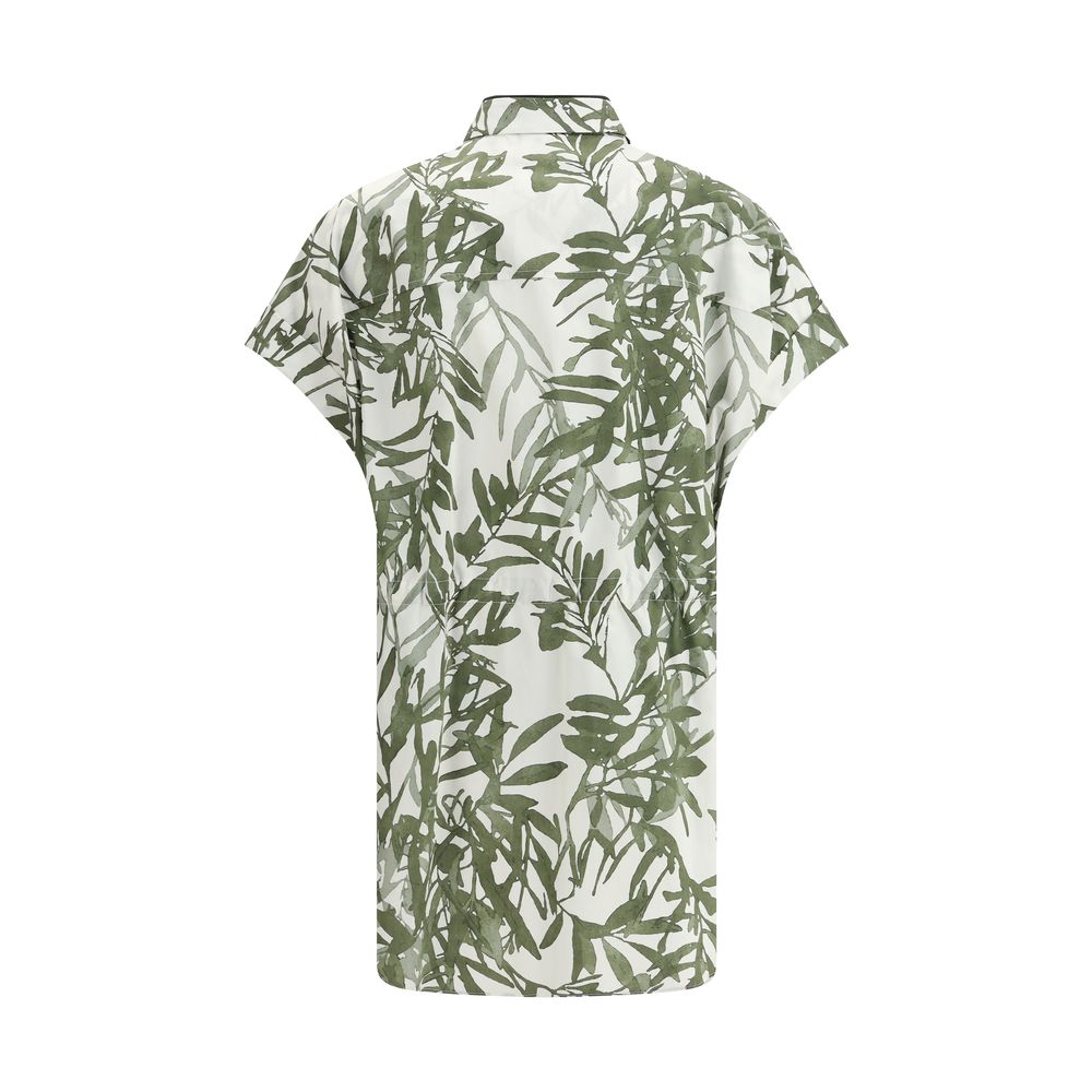 Brunello Cucinelli Leaf Print Long Shirt