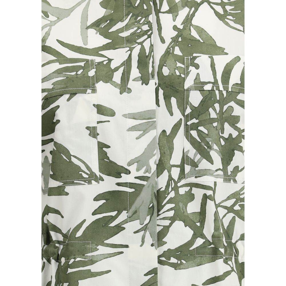 Brunello Cucinelli Leaf Print Long Shirt