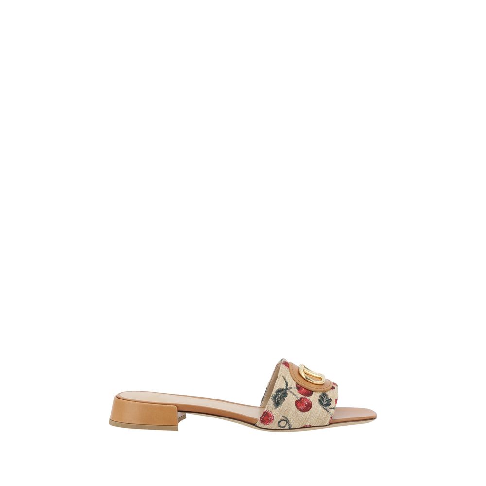 Valentino Garavani Cherry Jacquard Fabric Sandals