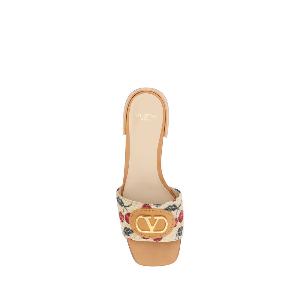 Valentino Garavani Cherry Jacquard Fabric Sandals