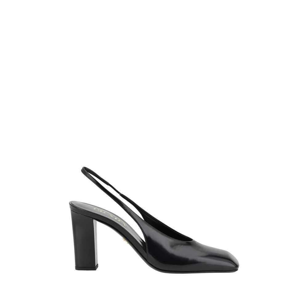 Prada Black Leather Calf Pumps