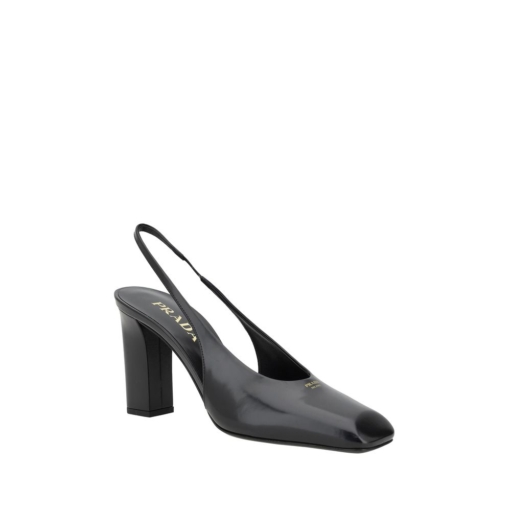 Prada Black Leather Calf Pumps