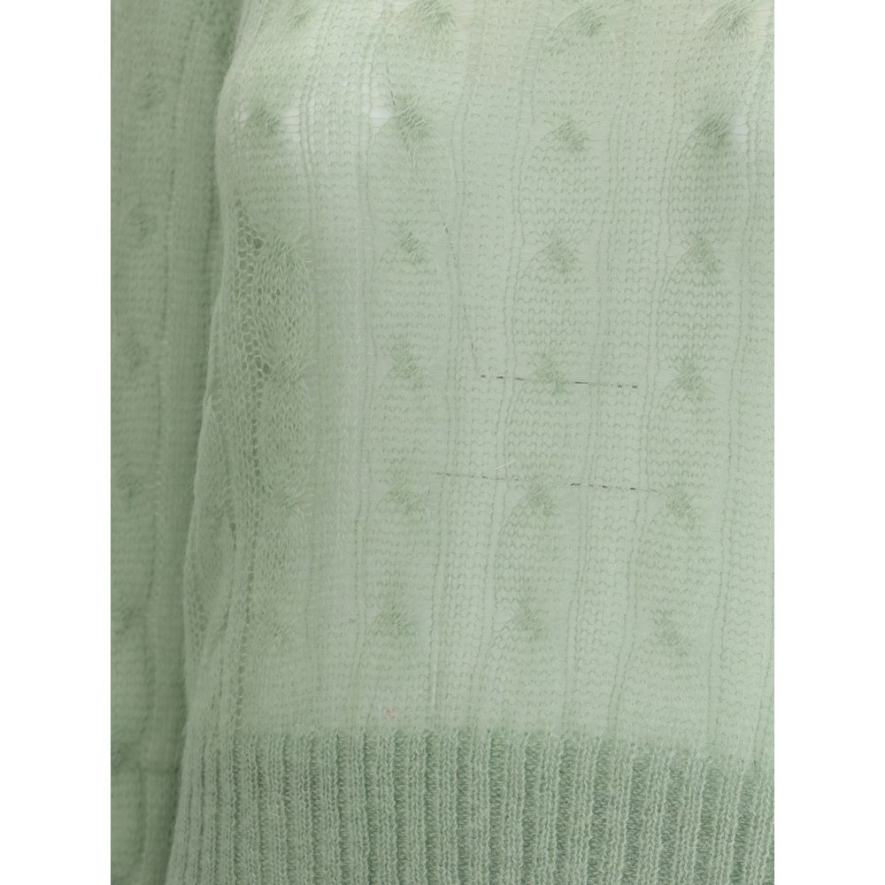 Brunello Cucinelli Wool Mohair And Cable Knit Sweater