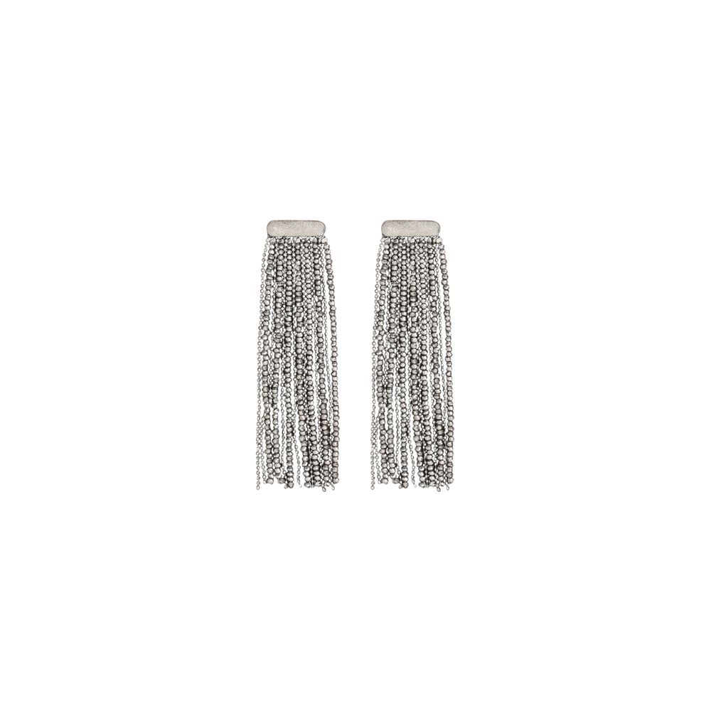 Brunello Cucinelli Silver Glass And Earrings
