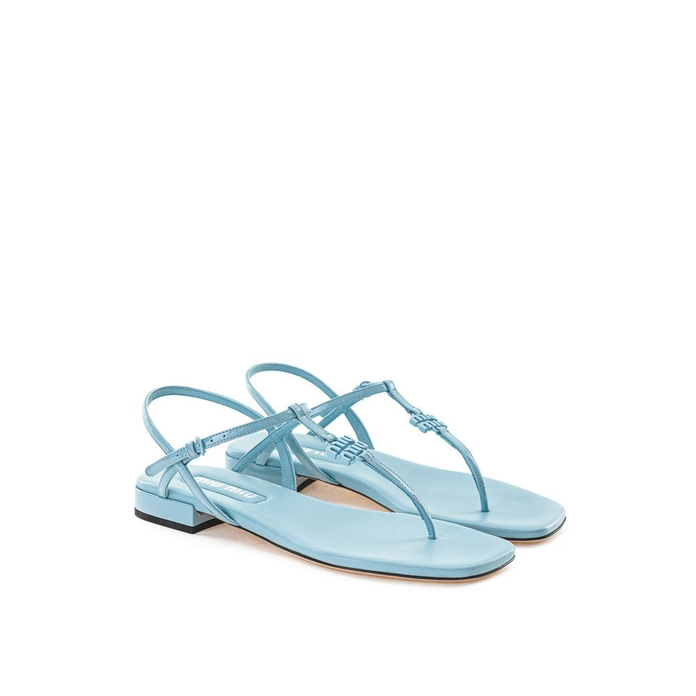 Miu Miu Blue Leather Patent Sandals