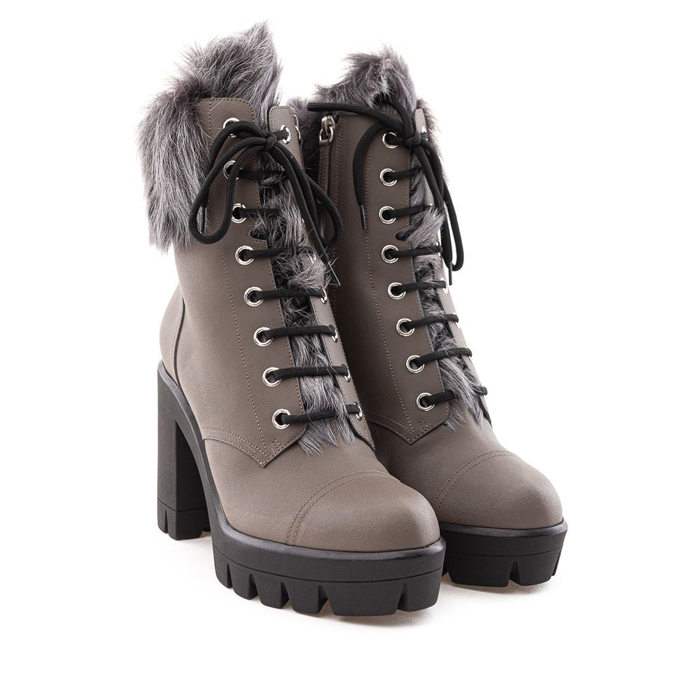 Giuseppe Zanotti Gray Leather Eco Boots