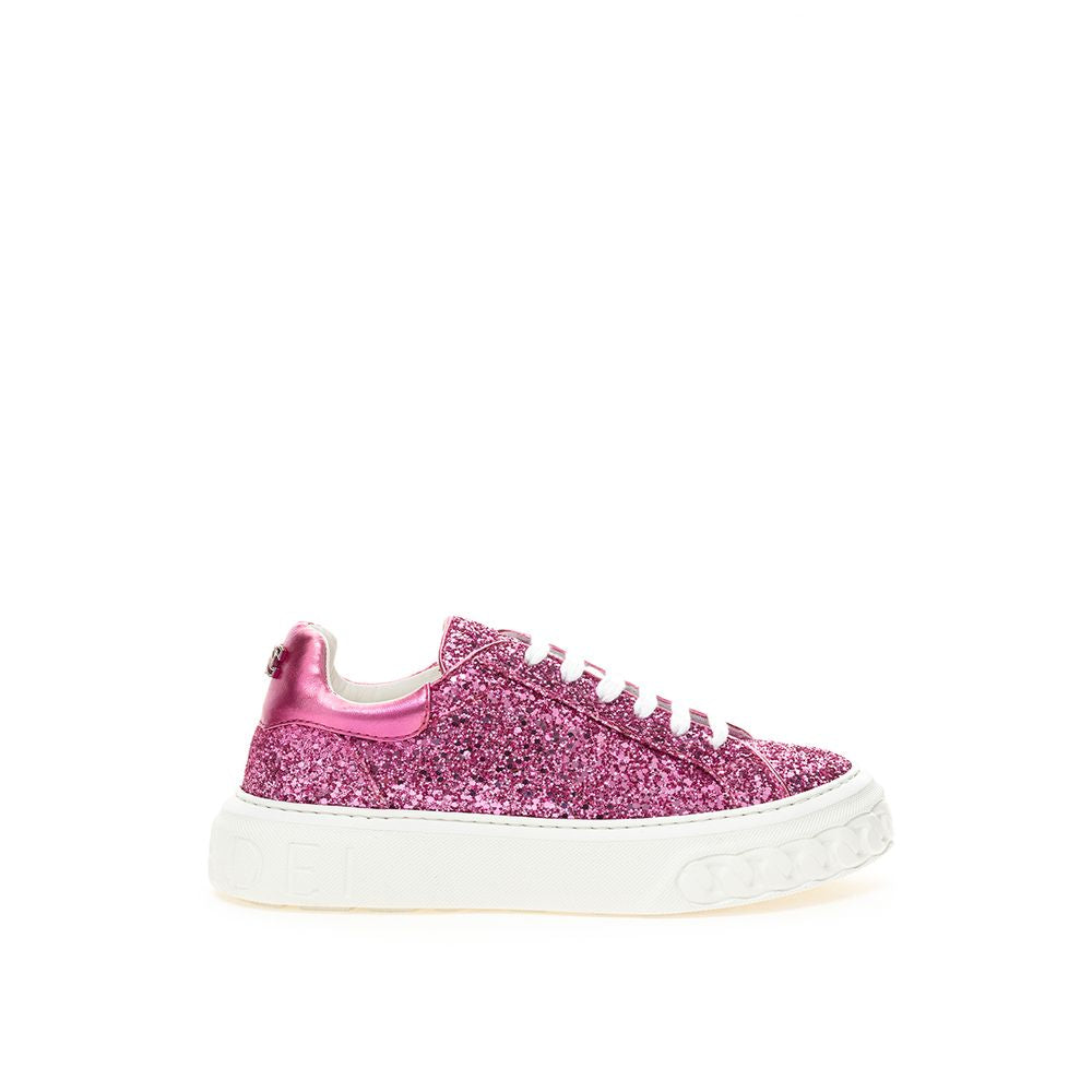 Casadei Pink Leather Fabric And Sneaker