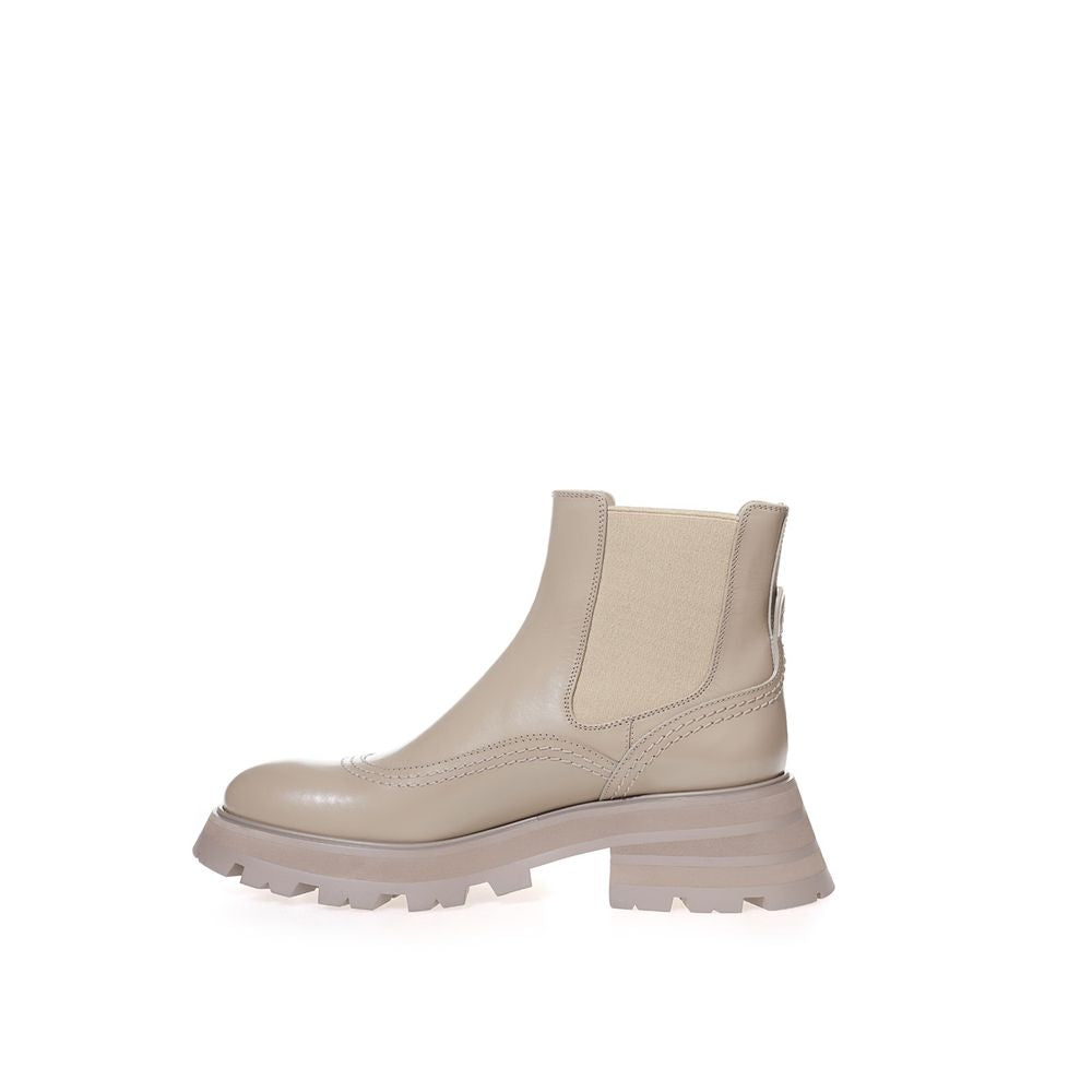 Alexander Mcqueen Gray Leather Boots