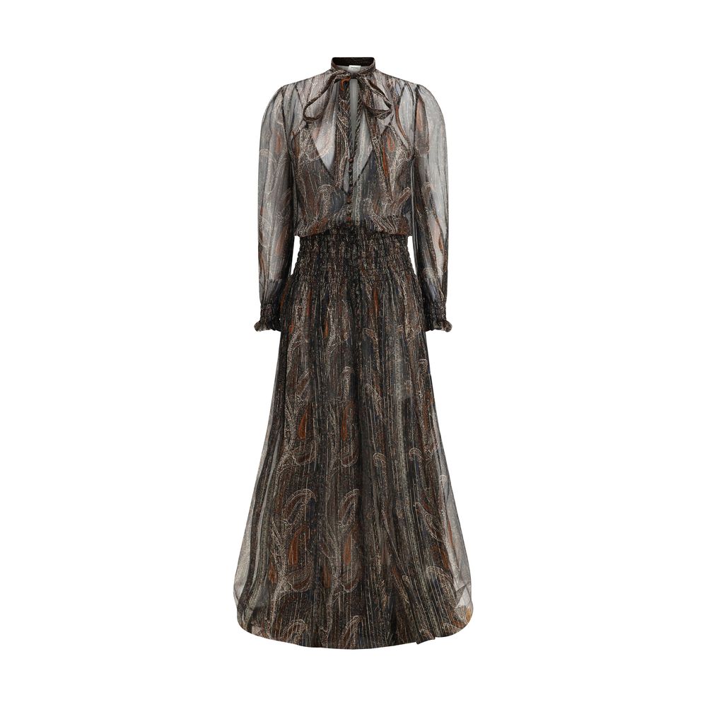 Saint Laurent Long Lavallière Dress