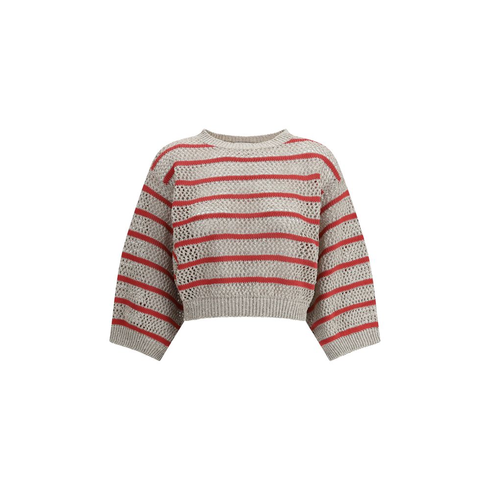 Brunello Cucinelli Sweater In Perforated Knit