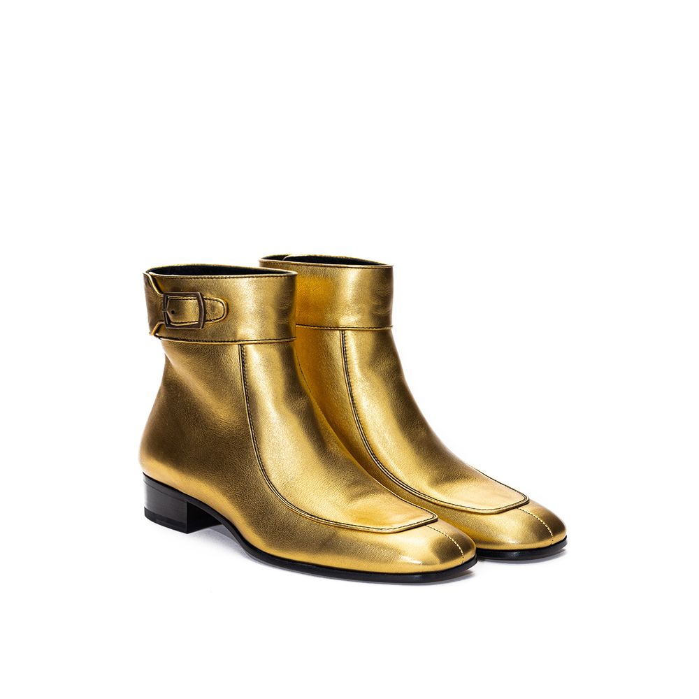 Saint Laurent Leather Gold Boot