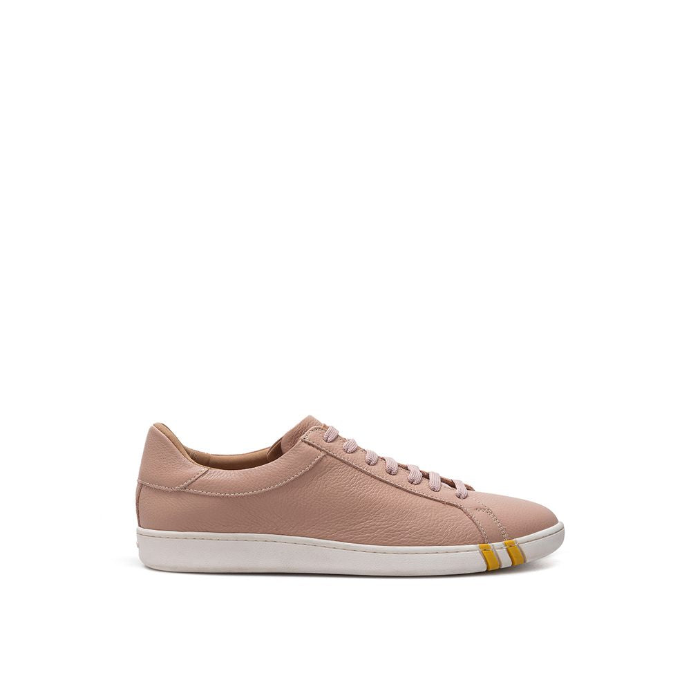 Bally Elegant Cotton Leather Pink Sneakers
