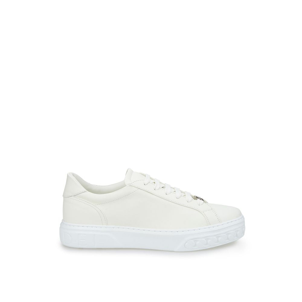 Casadei Sleek Leather White Sneakers