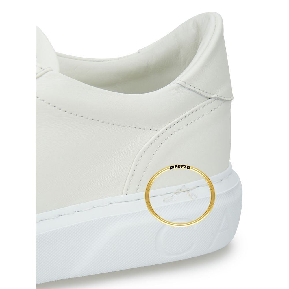 Casadei Sleek Leather White Sneakers