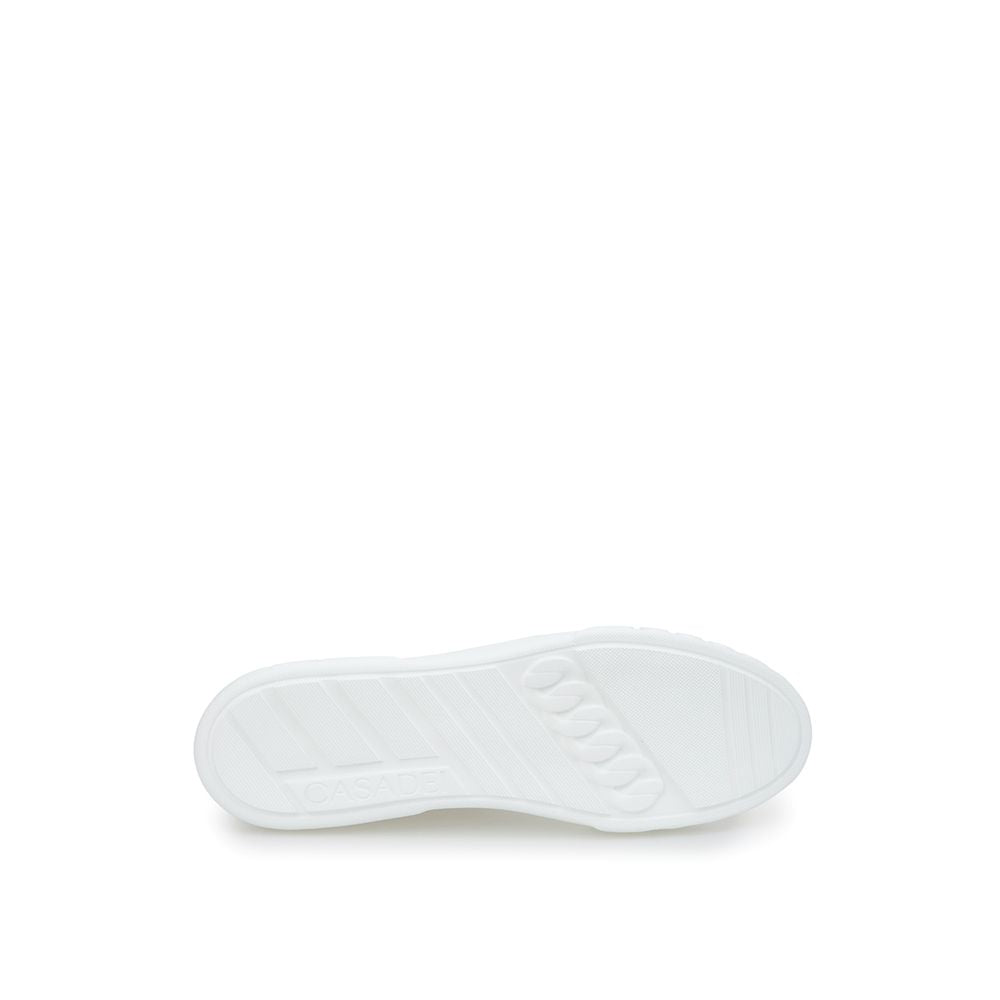 Casadei Sleek Leather White Sneakers