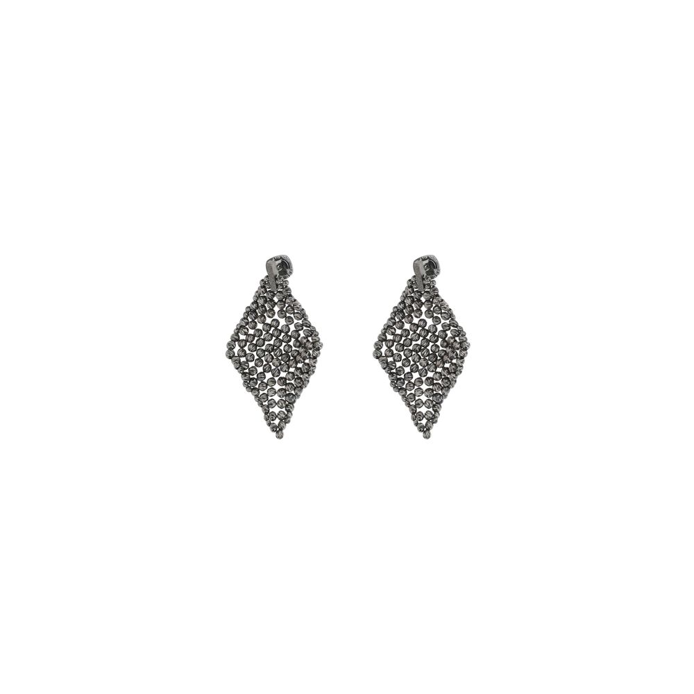 Brunello Cucinelli Silver Faceted Earrings