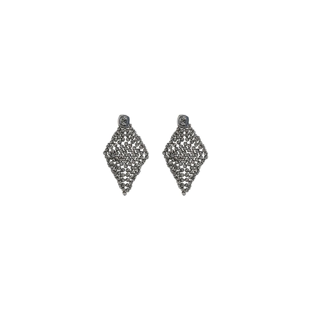 Brunello Cucinelli Silver Faceted Earrings