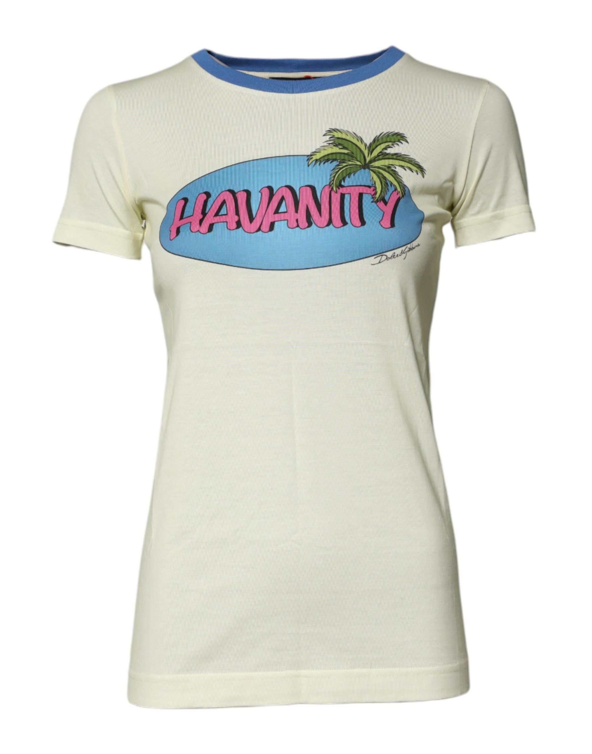 Dolce & Gabbana Light Yellow Cotton Short Sleeve T-Shirt