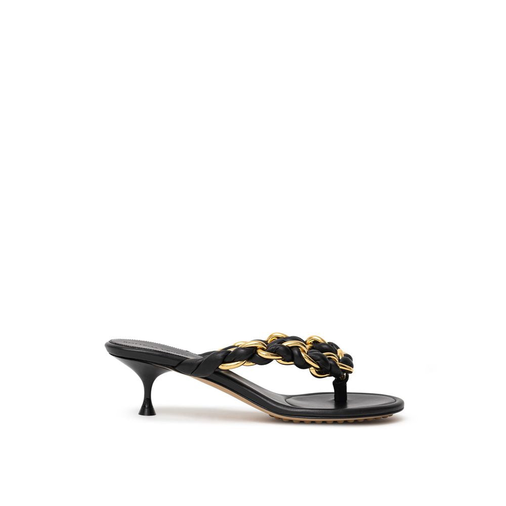 Bottega Veneta Black Leather Sandals