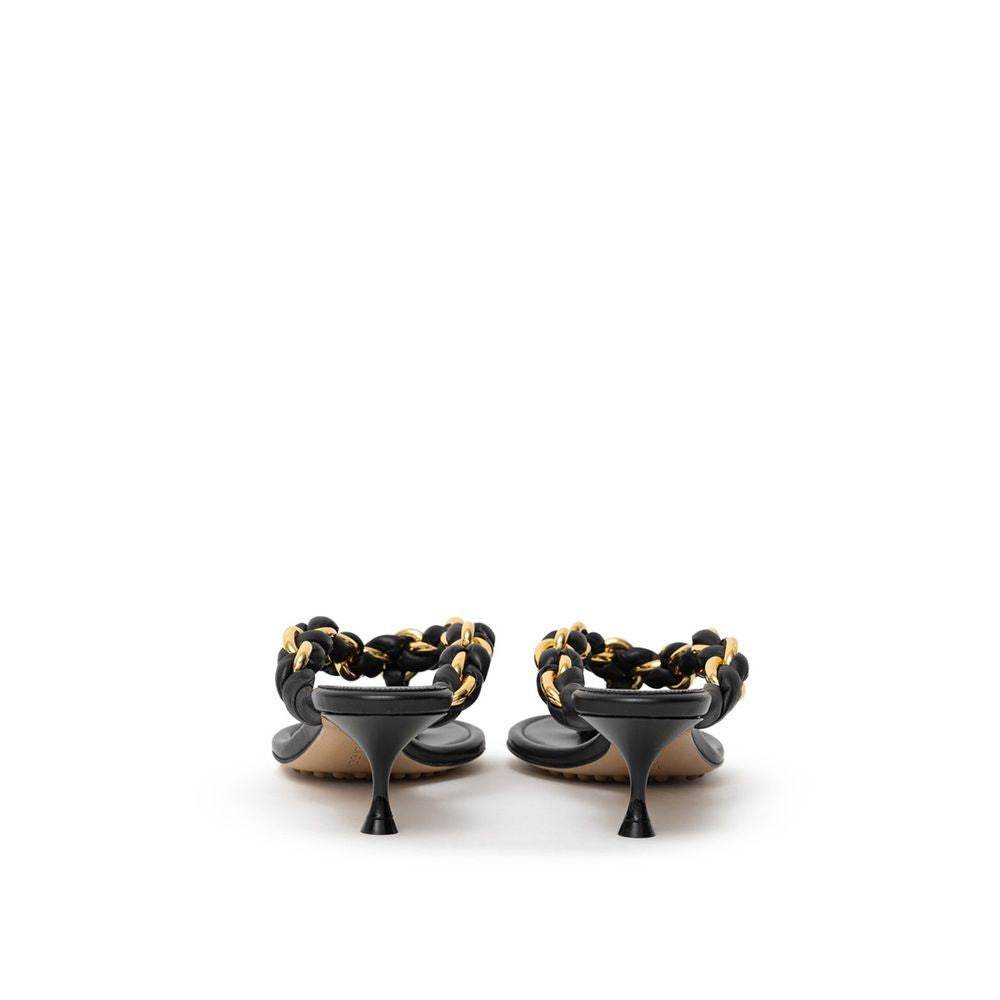 Bottega Veneta Black Leather Sandals