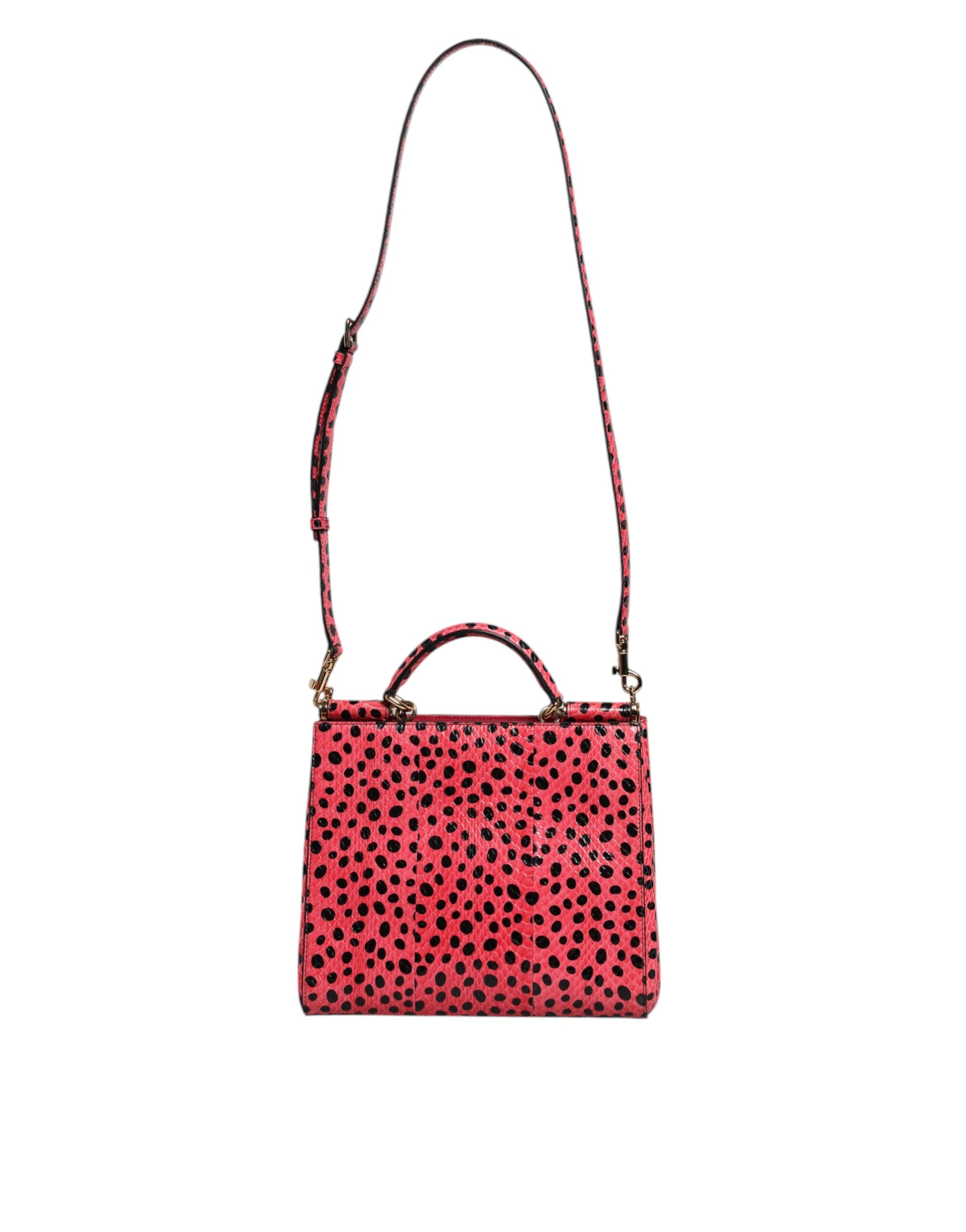 Dolce & Gabbana Pink Leather Exotic Top Handle Tote Crossbody Bag