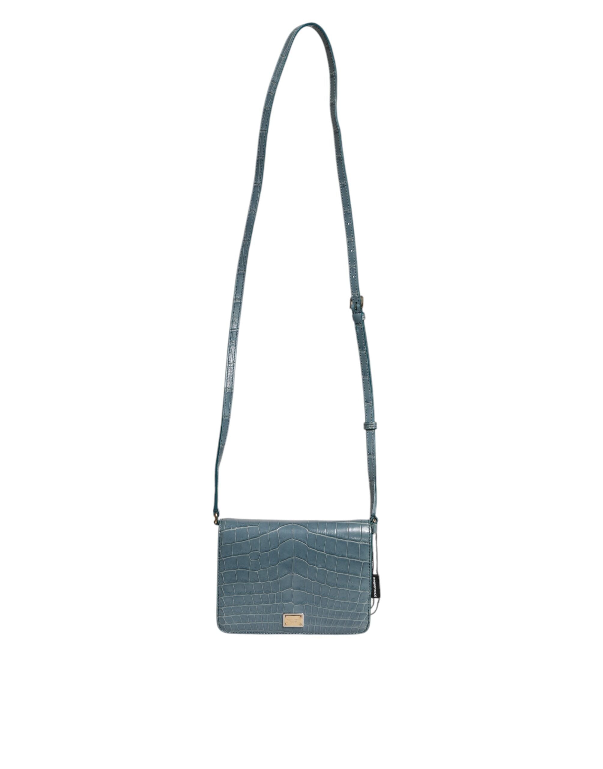 Dolce & Gabbana Green Leather Exotic Dg Plaque Crossbody Mini Bag