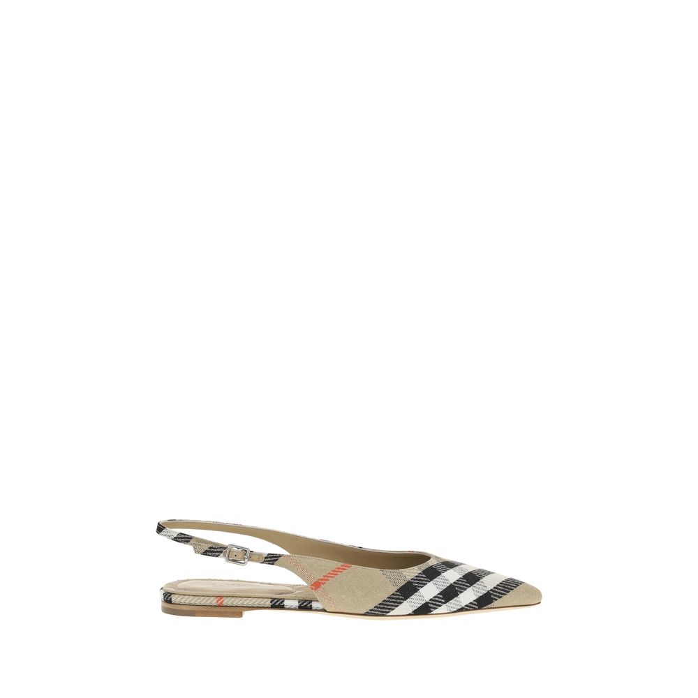 Burberry Birdie Check Slingback Ballerinas