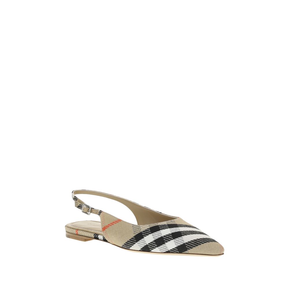 Burberry Birdie Check Slingback Ballerinas