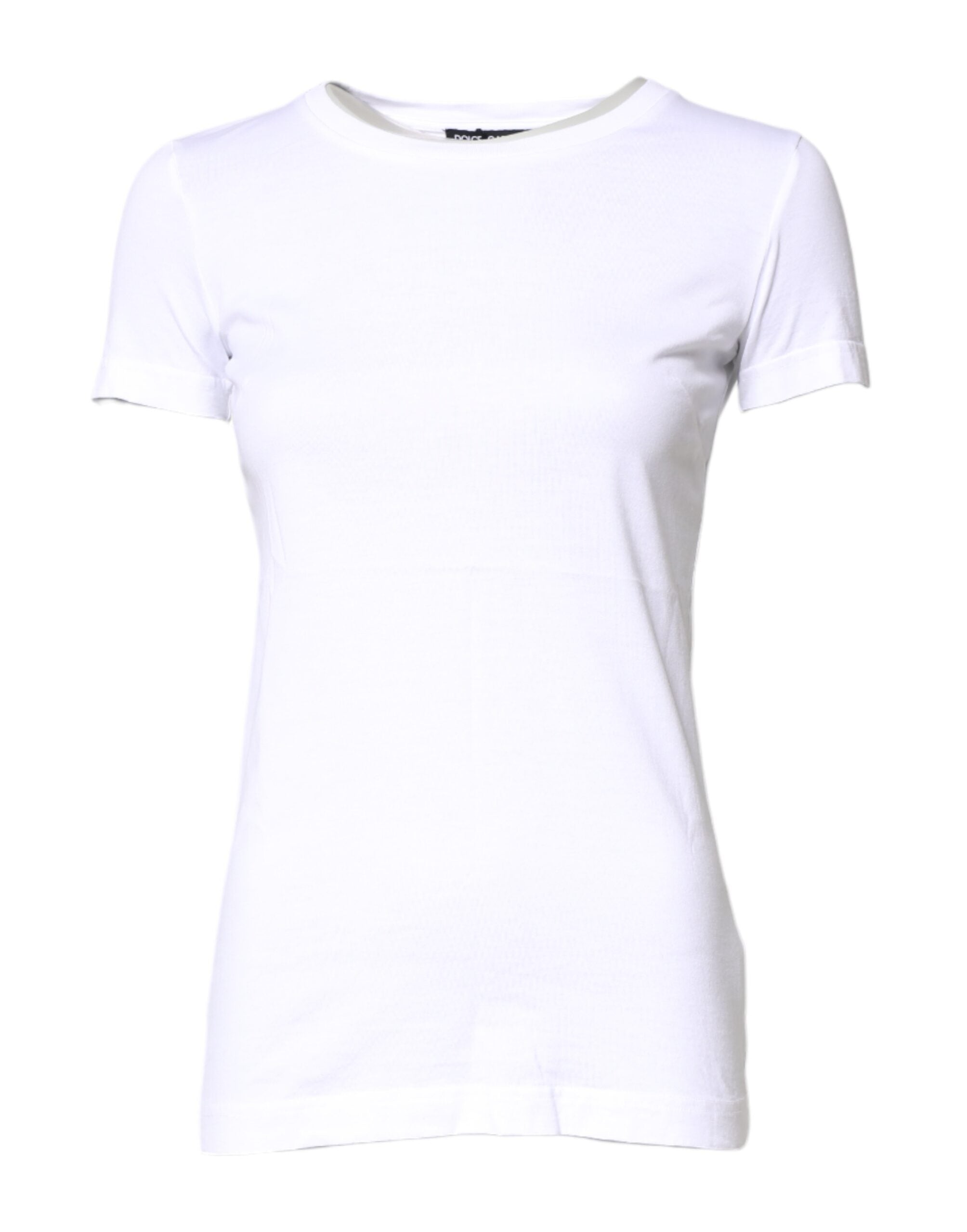 Dolce & Gabbana White Cotton Crew Neck Short Sleeves T-Shirt