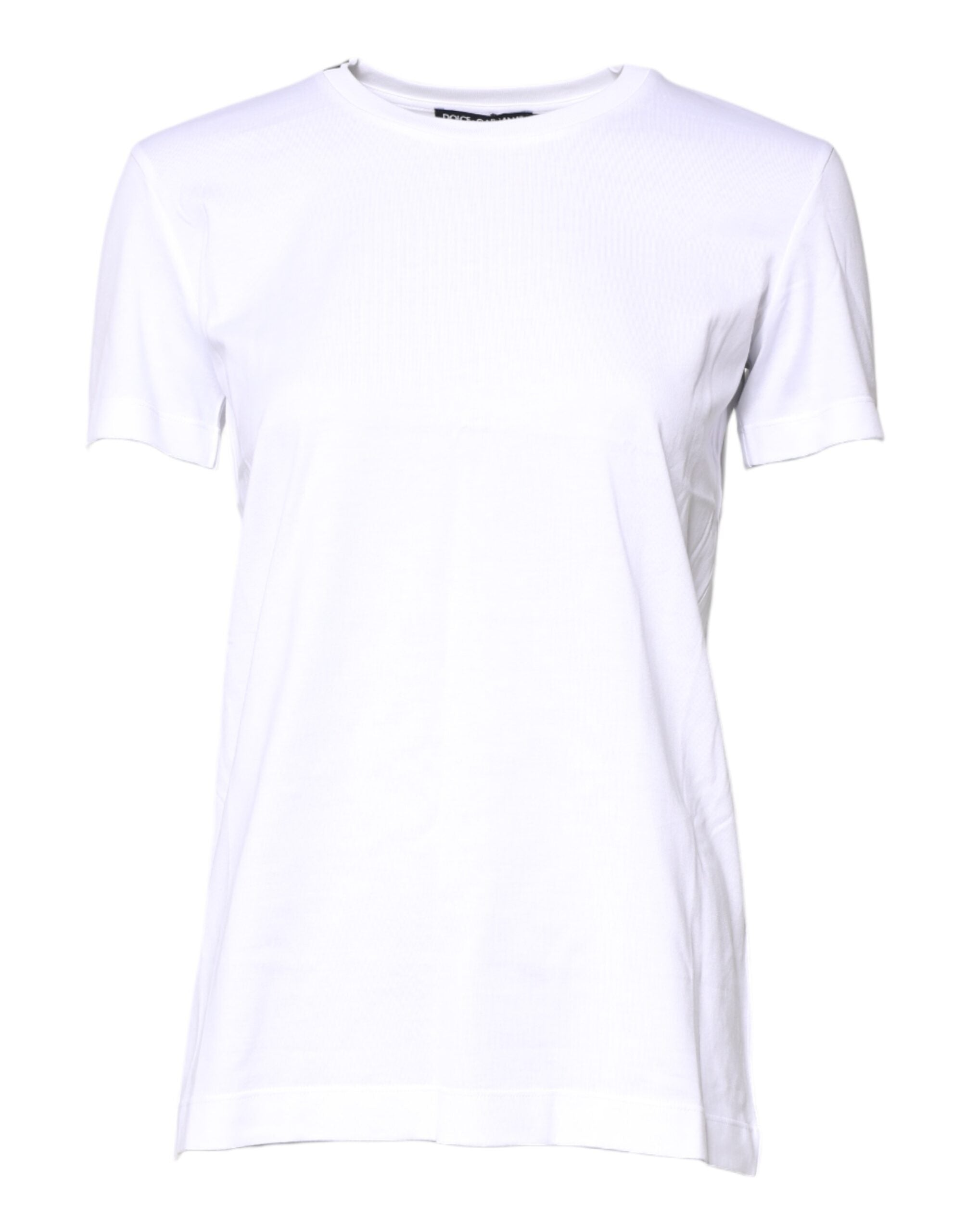 Dolce & Gabbana White Cotton Crew Neck Short Sleeves T-Shirt