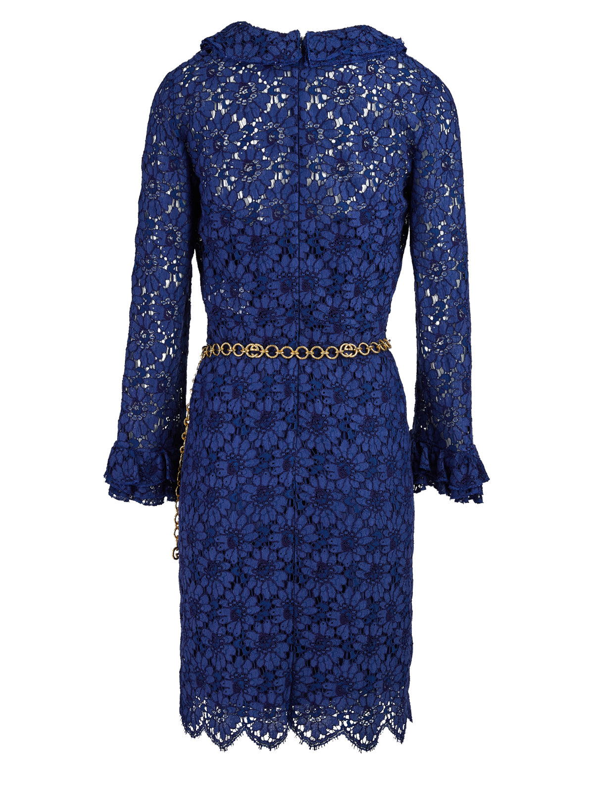 Gucci Blu Viscose And Cotton Mid Long Dress