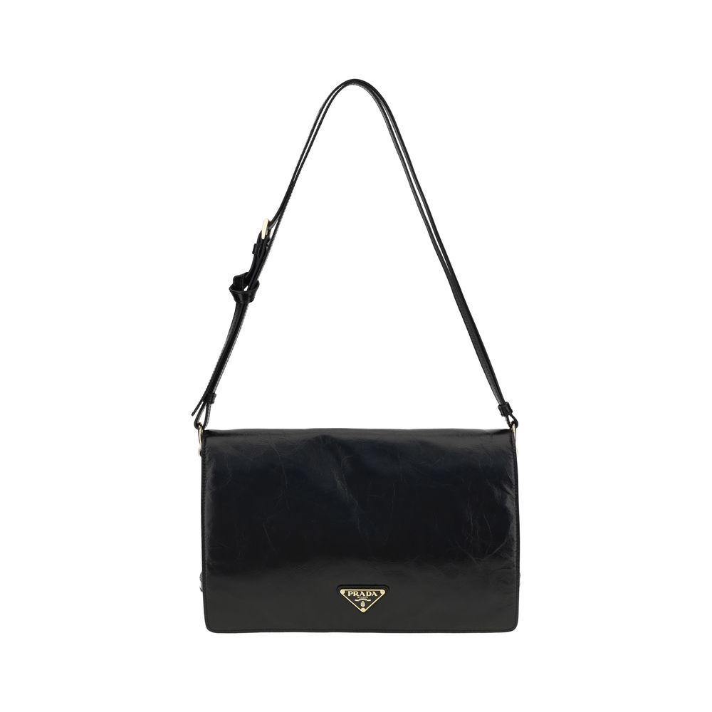 Prada Crinkled leather Shoulder Bag - Shoulder Bags - For Women - GlamSteals