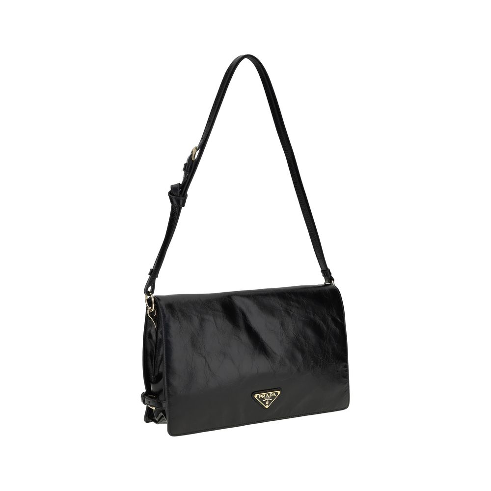 Prada Crinkled leather Shoulder Bag - Shoulder Bags - For Women - GlamSteals