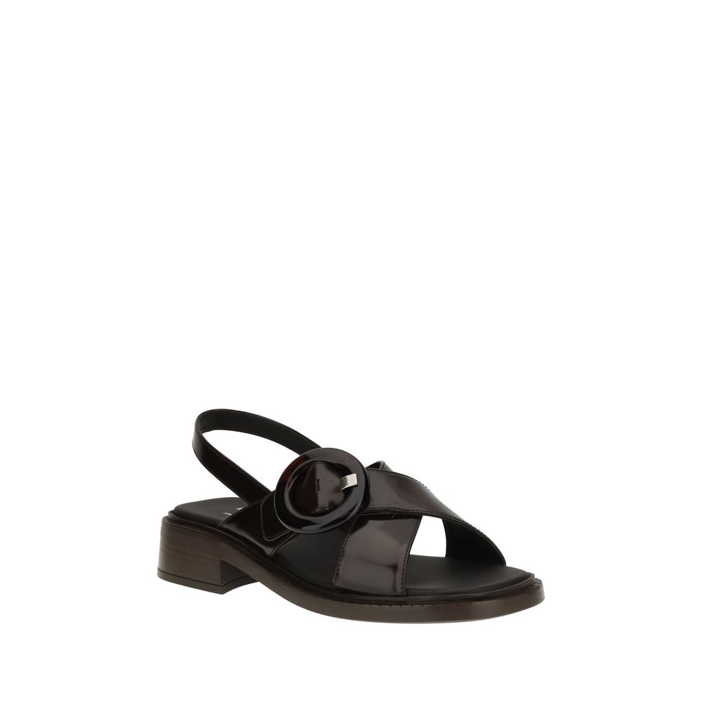 Prada Leather Sandals - Sandals - For Women - GlamSteals