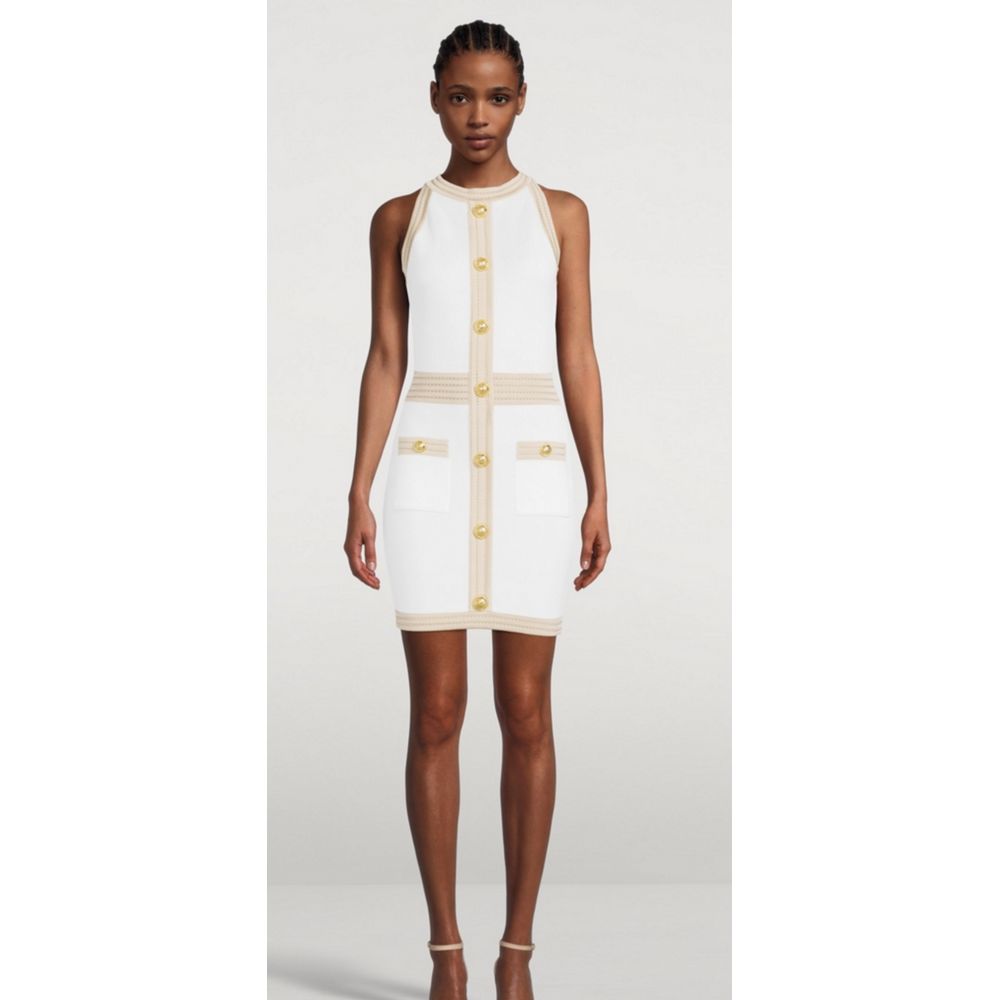 Balmain White Viscose Dress - Dresses - For Women - GlamSteals